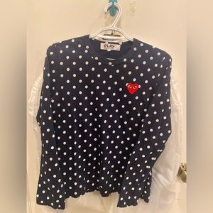 Comme Des Garcons Play poka dot blue